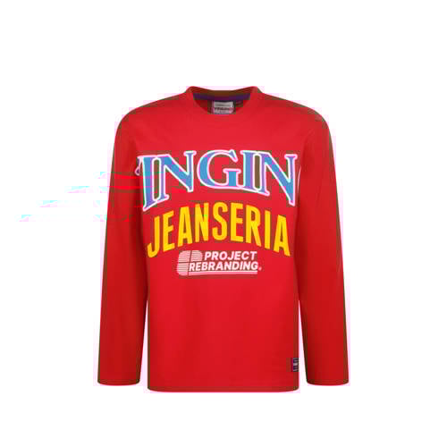 Vingino longsleeve rood Jongens Katoen Ronde hals Printopdruk