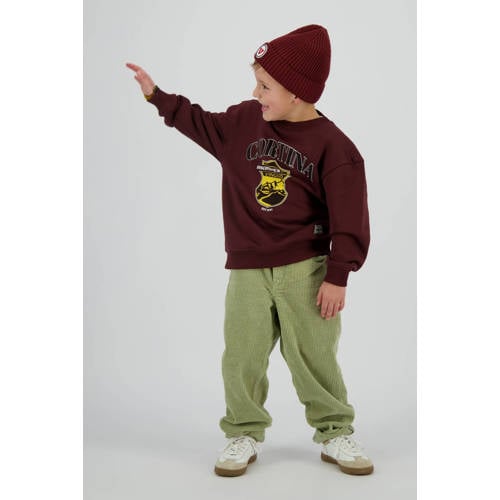 Vingino sweater donkerbruin Printopdruk