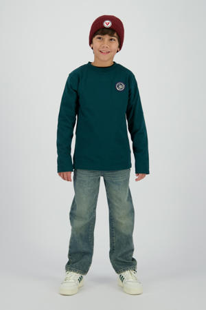 longsleeve met backprint donkergroen