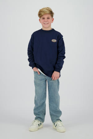 longsleeve met backprint donkerblauw
