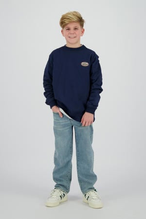 longsleeve met backprint donkerblauw