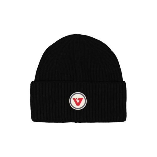 Vingino gebreide muts zwart Jongens/Meisjes Acryl Printopdruk