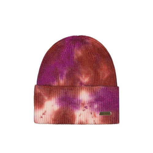 Vingino fijn gebreide muts paars/bruin Meisjes Acryl Dip-dye