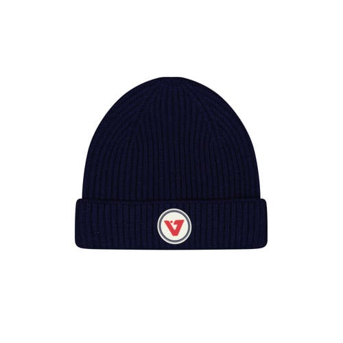 Vingino gebreide muts blauw Jongens/Meisjes Acryl Printopdruk