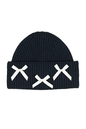 gebreide muts donkerblauw