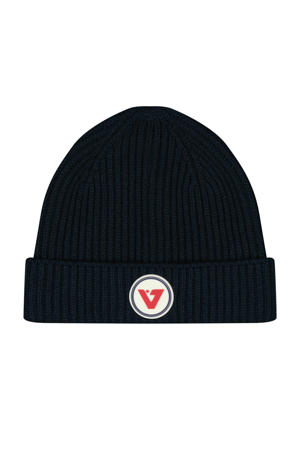 gebreide muts donkerblauw
