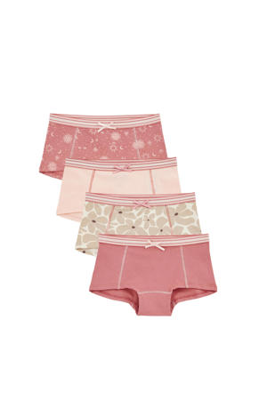 meisjes boxer (set van 4) roze/lichtroze/beige