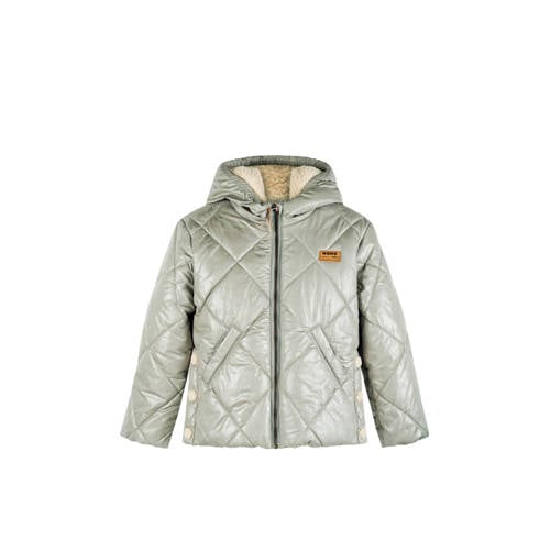 NONO gewatteerde jas groen Meisjes Polyester Capuchon Effen