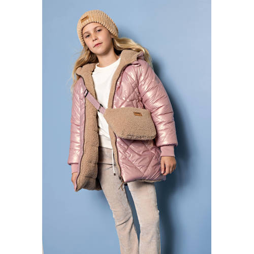 NONO reversible jas roze Meisjes Polyester Capuchon Effen - maat 110 afbeelding