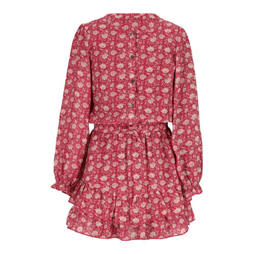 NONO midi jurk fuchsia Roze Meisjes Polyester Ronde hals All over print - maat 158/164 afbeelding
