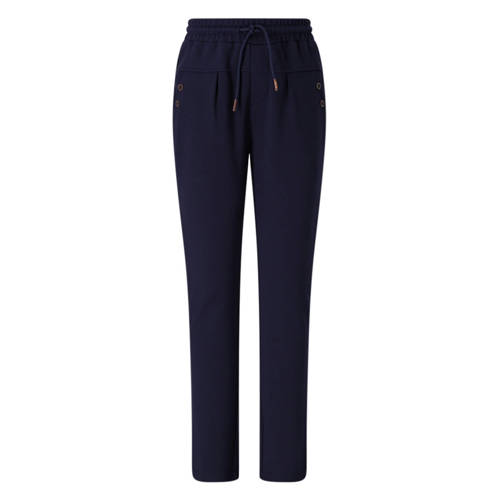 NONO slim casual broek donkerblauw Meisjes Viscose Effen - maat 158/164 afbeelding