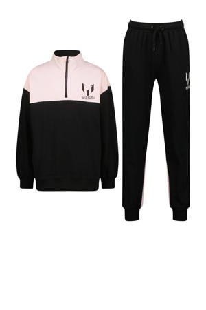 sweater + joggingbroek lichtroze/zwart