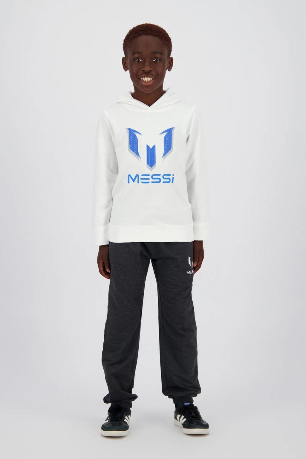 Messi hoodie + joggingbroek donkergrijs/wit