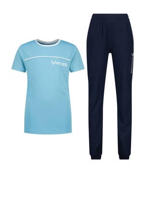 T-shirt + joggingbroek lichtblauw/donkerblauw