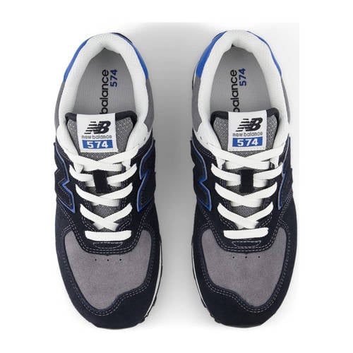 New Balance 574 sneakers zwart/kobaltblauw Jongens/Meisjes Suede Meerkleurig