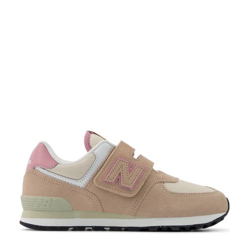New Balance 574 sneakers beige/roze/wit Jongens/Meisjes Suede Meerkleurig