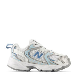 530  sneakers wit/zilver/lichtblauw