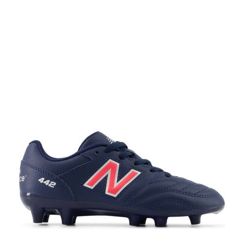 New Balance 442 Academy FG V2 junior voetbalschoenen donkerblauw/grijs/rood Jongens/Meisjes Imitatieleer