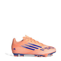 thumbnail: Koraalrood, wit en kobaltblauwe jongens en meisjes adidas Performance junior voetbalschoenen van imitatieleer/voering: mesh/voetbed: eva