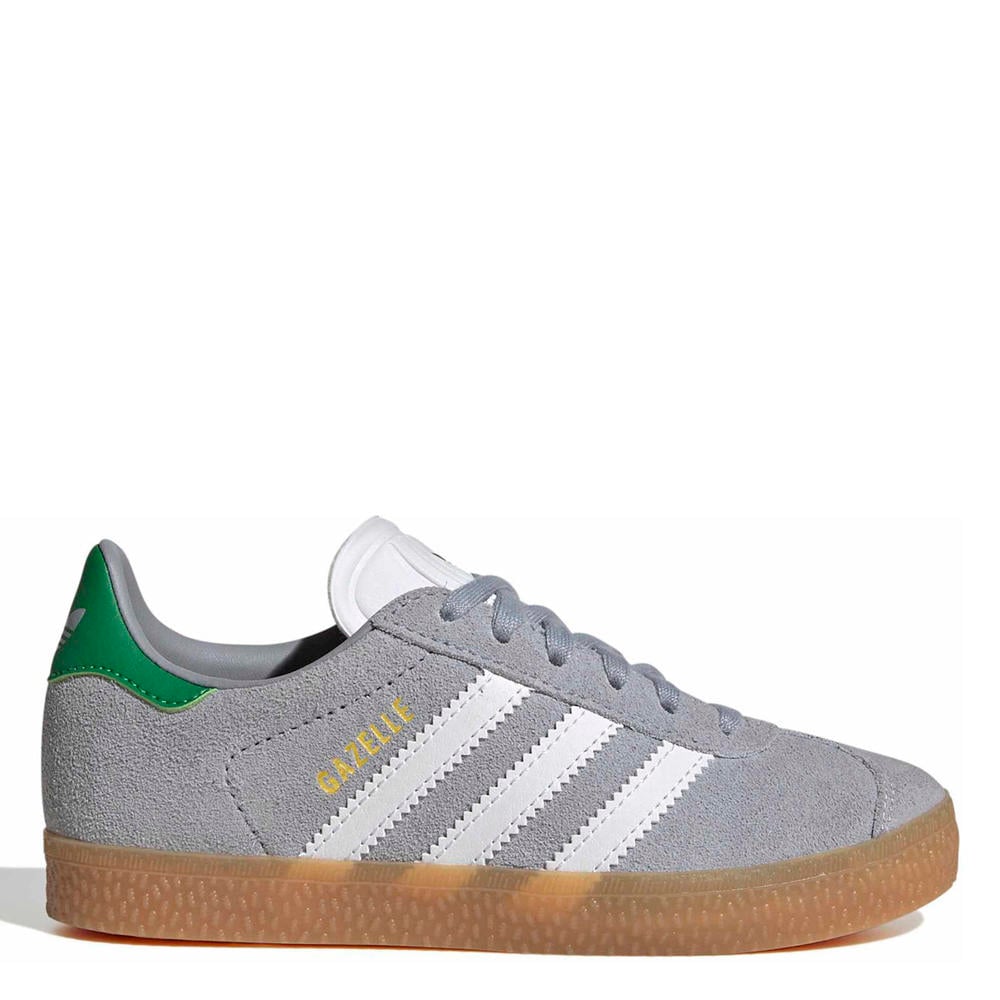 Grijs, wit en groene jongens adidas Originals Gazelle sneakers van suede/voering:mesh/voetbed: ortholite met veters