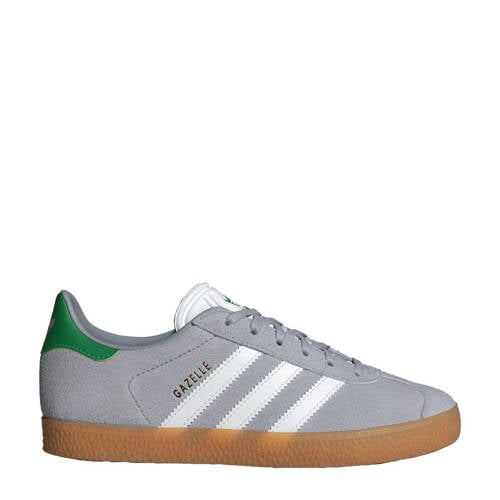 adidas Originals Gazelle sneakers zilvergrijs/groen/wit Jongens/Meisjes Suede
