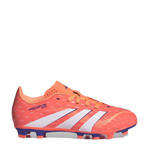 adidas Performance Predator ClubFG/MG Sala junior voetbalschoenen koraalrood/wit/oranje Jongens/Meisjes Imitatieleer