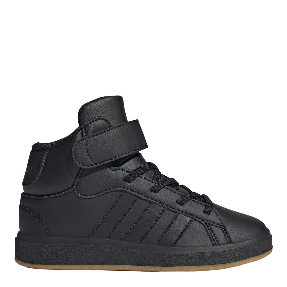 Zwart en grijze jongens en meisjes adidas Sportswear Grand Court Mid sneakers van imitatieleer/voering: mesh/voetbed: eva met elastische veter- met klittenbandsluiting