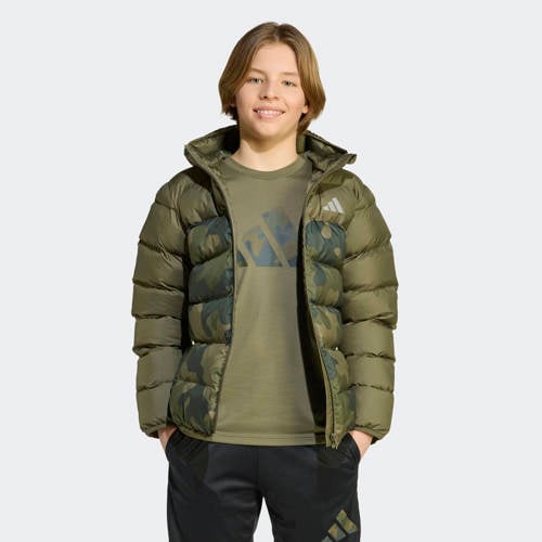 adidas Sportswear gewatteerde jas groen Jongens/Meisjes Polyester Capuchon