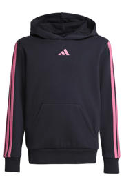 thumbnail: Zwart en roze jongens en meisjes adidas Sportswear hoodie met effen, lange mouwen en capuchon