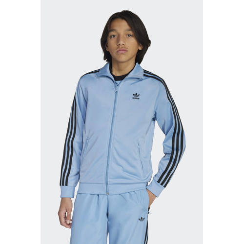 adidas Originals trainingsjack Firebird lichtblauw Vest Jongens/Meisjes Polyester Opstaande kraag - maat 158 afbeelding