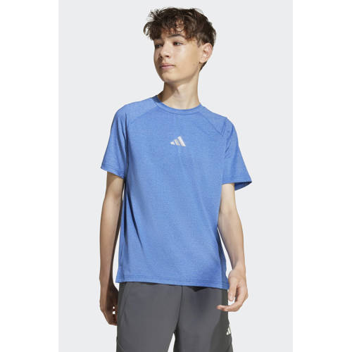adidas Sportswear sportshirt blauw Sport t-shirt Jongens/Meisjes Polyester Ronde hals - maat 176 afbeelding