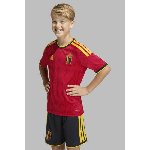 adidas Performance Junior België voetbalshirt Sport t-shirt Rood Jongens/Meisjes Polyester Ronde hals