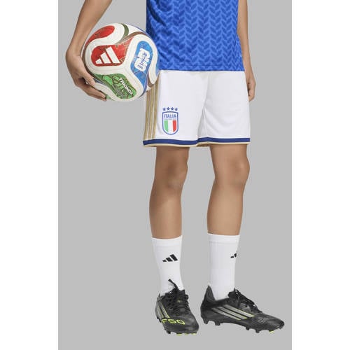 adidas Performance Junior Italië voetbalshort Sportbroek Wit Jongens/Meisjes Polyester