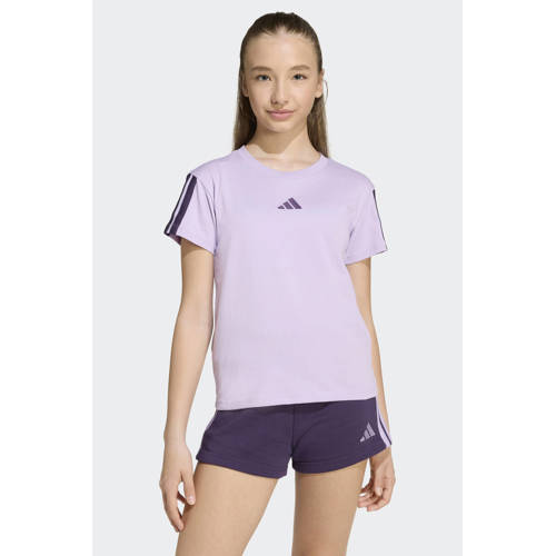 adidas Sportswear T-shirt lila Paars Meisjes Katoen Ronde hals Logo - maat 170 afbeelding