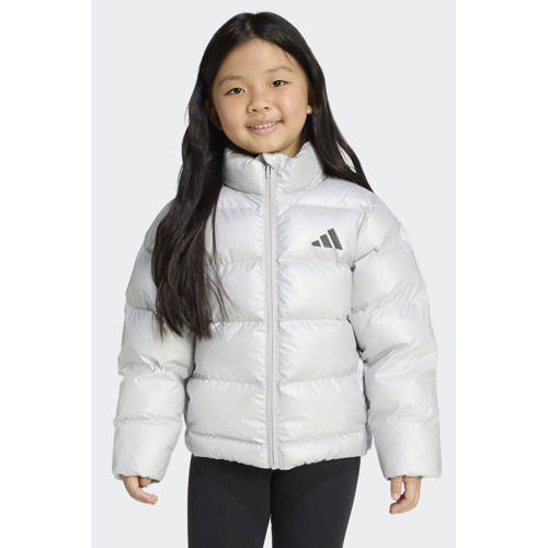 adidas Sportswear gewatteerde jas zilver Outdoor jas Jongens/Meisjes Polyester Capuchon