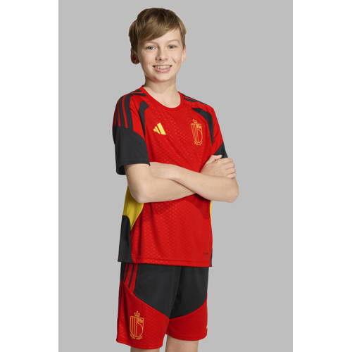 adidas Performance Junior voetbalshirt België Training Sport t-shirt Rood Jongens/Meisjes Polyester Ronde hals