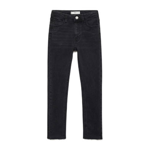 Mango Kids skinny jeans black denim Zwart Effen - maat 128 afbeelding