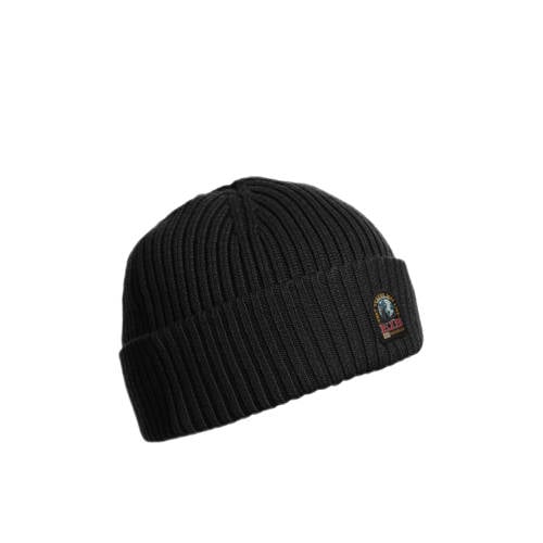 Parajumpers gebreide muts zwart Jongens/Meisjes Wol Effen