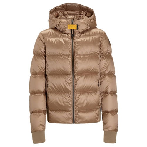 Parajumpers gewatteerde jas beige Meisjes Polyester Capuchon Effen