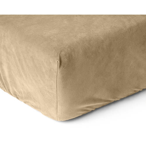 W velvet hoeslaken - zand Beige Effen 180*200 | Hoeslaken van W afbeelding