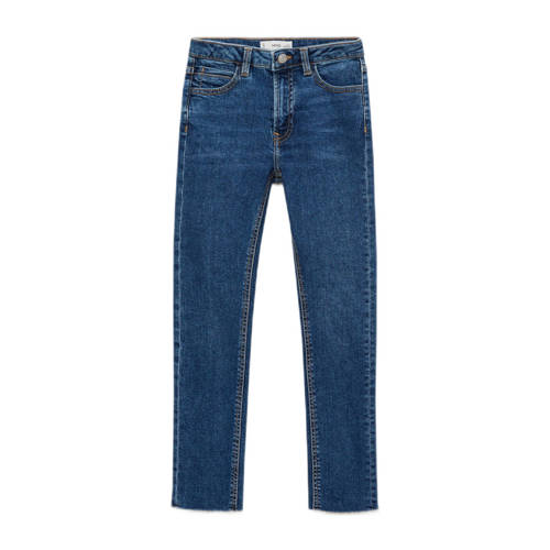 Mango Kids skinny jeans dark blue denim Blauw Effen - maat 122 afbeelding