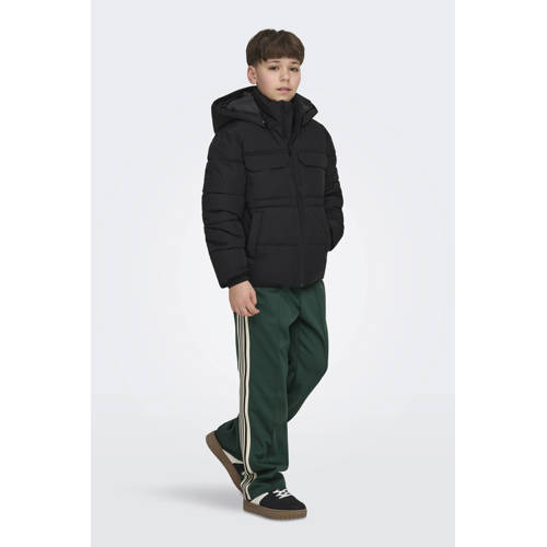 ONLY & SONS JUNIOR gewatteerde jas zwart Jongens Polyester Opstaande kraag - maat 164 afbeelding