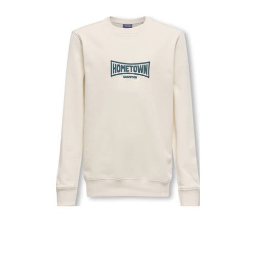 ONLY & SONS JUNIOR sweater ecru Printopdruk