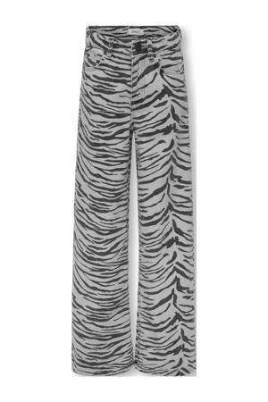 high waist wide leg jeans grijs