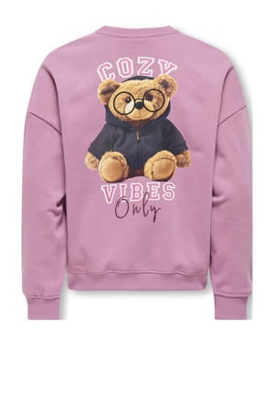 sweater met backprint roze