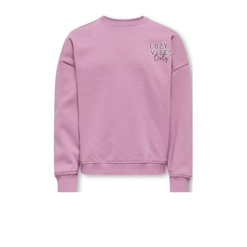 KIDS ONLY GIRL sweater roze Meisjes Katoen V-hals Backprint