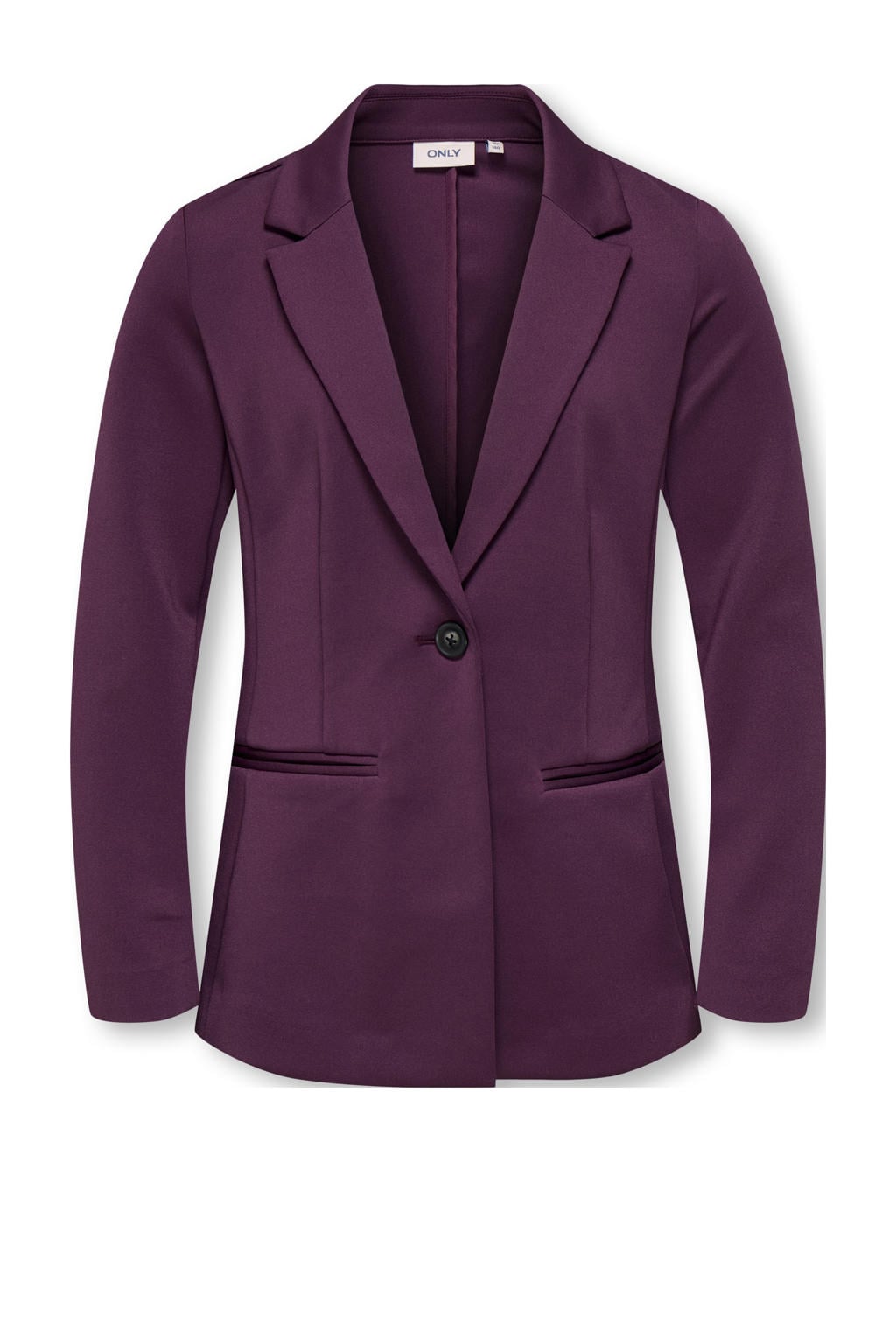 Paarse meisjes KIDS ONLY GIRL regular fit blazer van polyester met effen, lange mouwen en reverskraag
