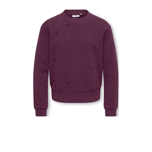 KIDS ONLY GIRL sweater met hartjes paars Hartjes - maat 158/164 afbeelding