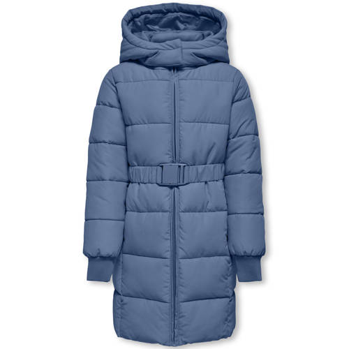 KIDS ONLY GIRL gewatteerde jas blauw Meisjes Polyester Capuchon Effen - maat 152 afbeelding