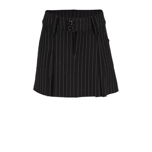 Frankie&Liberty korte rok zwart Meisjes Polyester Krijtstreep - maat 152 afbeelding